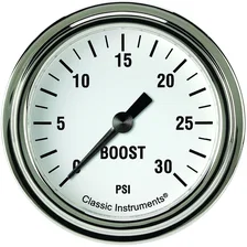 White Hot 2-5/8" Boost Gauge (30 PSI) image 1