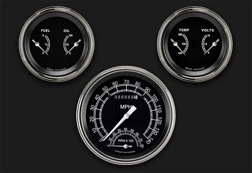 Traditional 5" SpeedTach with Two 3" Gauges GM