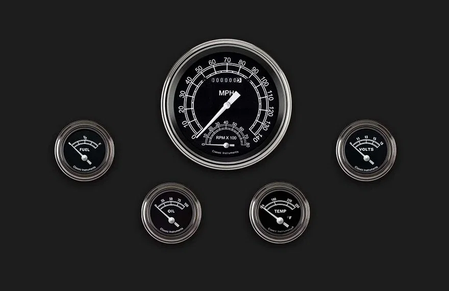 Traditional 5" Speedo/Tach With 2-1/8" Fuel/Temp/Volt/Oil GM