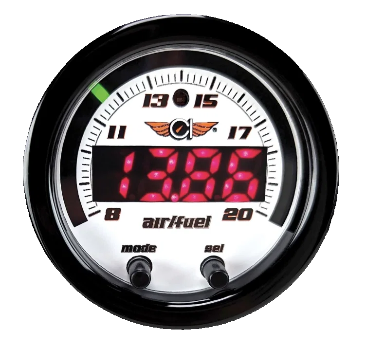 Velocity White Digital 2-1/8" Air Fuel Ratio Gauge