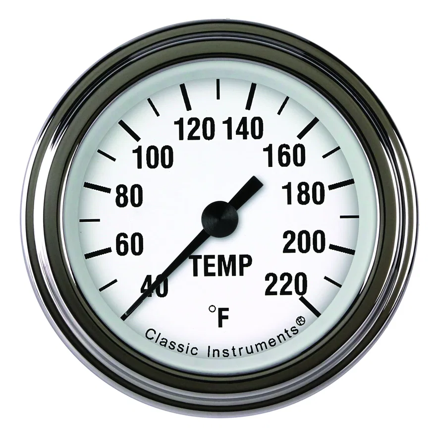 White Hot 2-1/8" Stock Eliminator Tempature Gauge