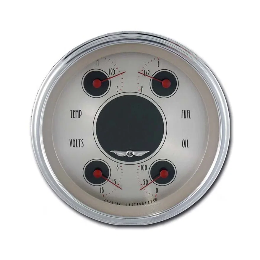 All American Nickel 4-5/8" Quad Gauge