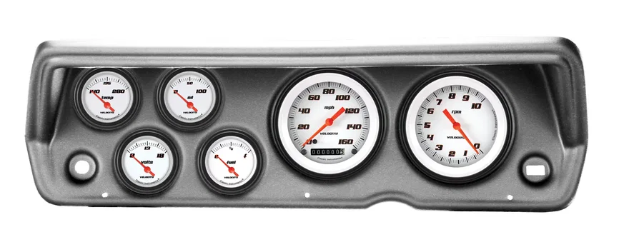 1970-76 Duster Velocity White Six Gauge Set Mopar