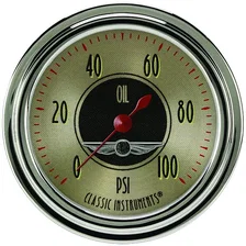 All American Nickel 2-5/8" Oil Pressure Gauge image 1