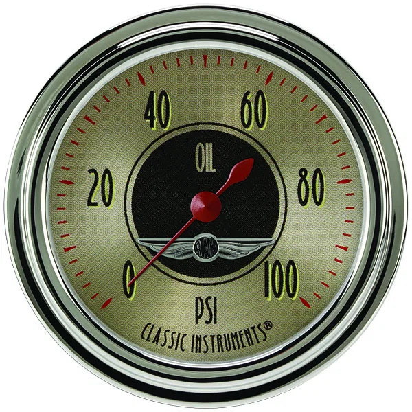 All American Nickel 2-5/8" Oil Pressure Gauge