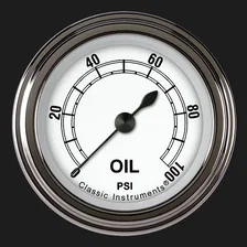 White 2-1/8" Oil Pressure Gauge image 1