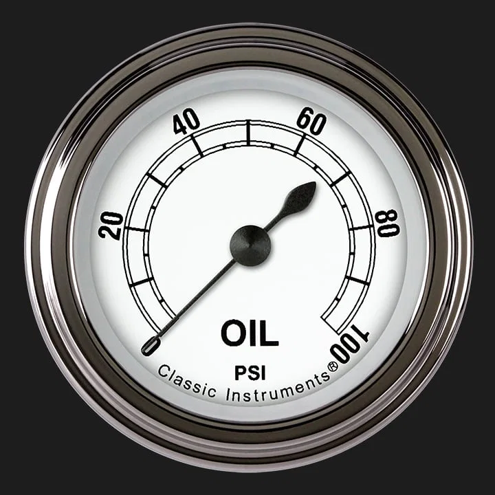White 2-1/8" Oil Pressure Gauge