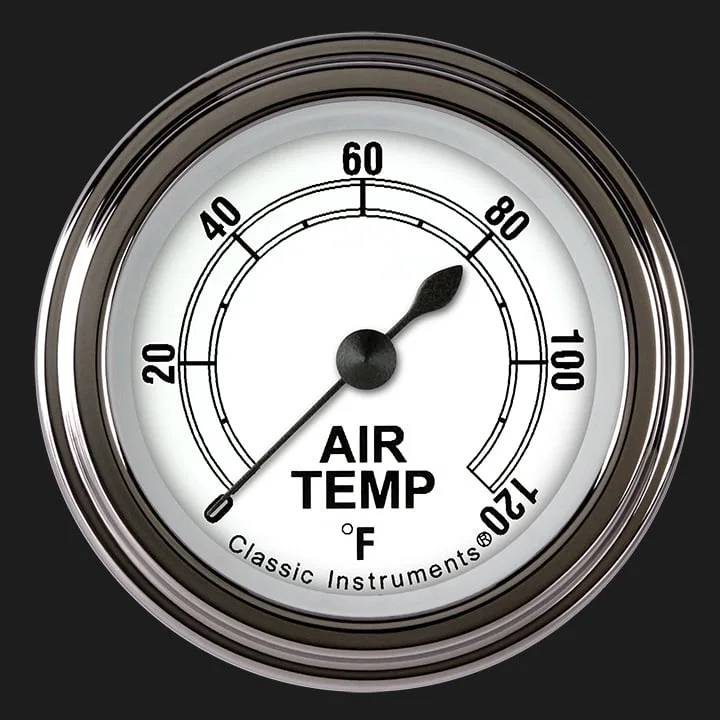 White 2-1/8" Outside Air Tempature Gauge