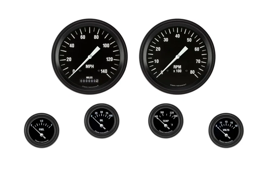Hot Rod 5" Speedo/Tach With 2-1/8" Fuel/Oil/Temp/Volt GM