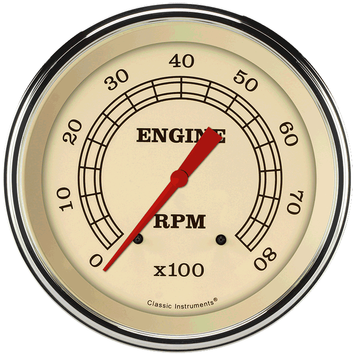 Vintage 5" Tachometer Gauge (8000 RPM)