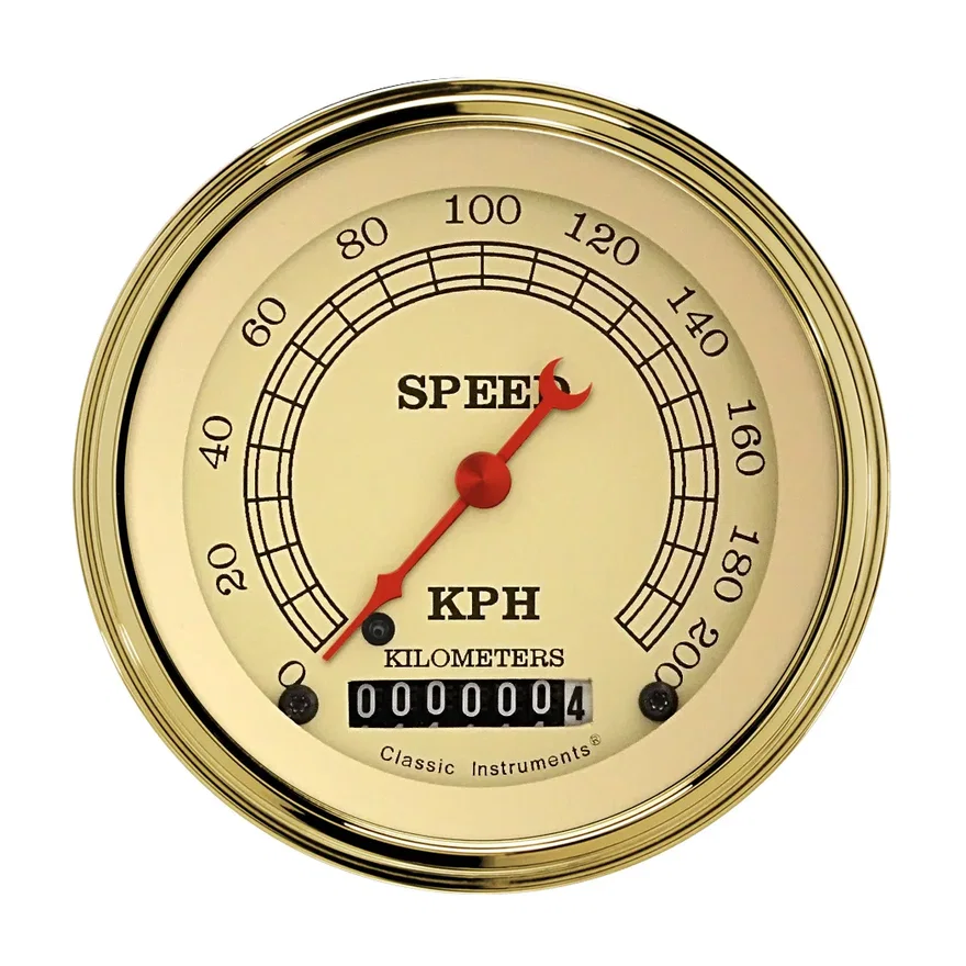 Vintage Series 3" Speedometer Gauge (200 KPH)
