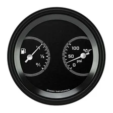 AutoCross Gray 3-3/8" Fuel & Oil Dual image 1