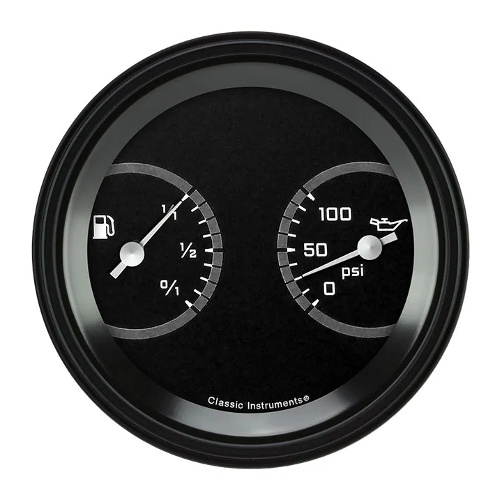 AutoCross Gray 3-3/8" Fuel & Oil Dual