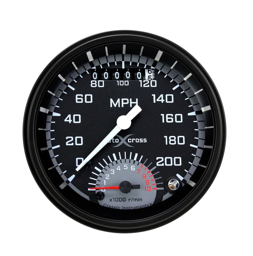 AutoCross Gray 3-3/8" Ultimate Speedometer Gauge