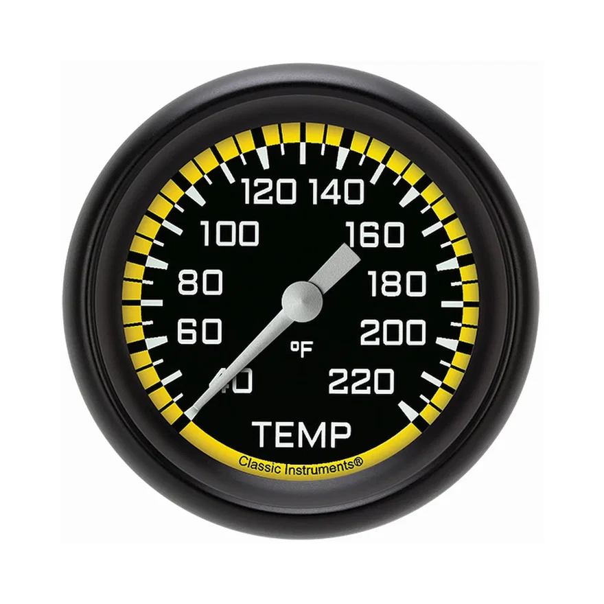Autocross Yellow 2-5/8" Stock Eliminator Temp Gauge