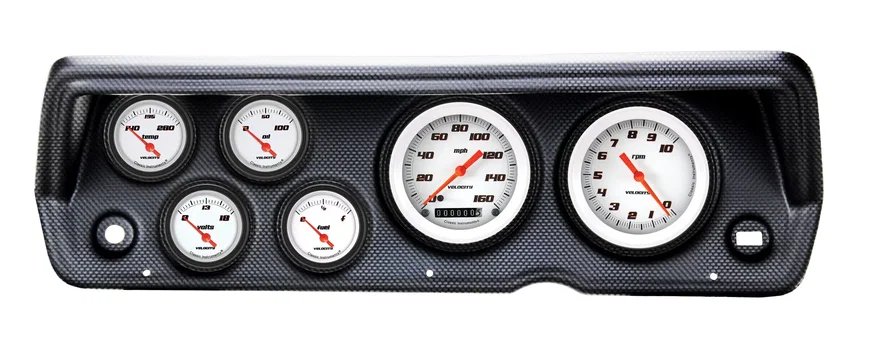 1970-76 Duster Velocity White Six Gauge Set Mopar
