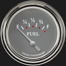 Silver Gray 2-5/8" Fuel Level Gauge image 1