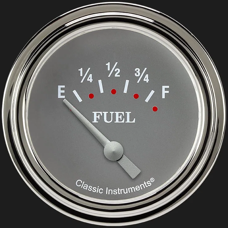 Silver Gray 2-5/8" Fuel Level Gauge