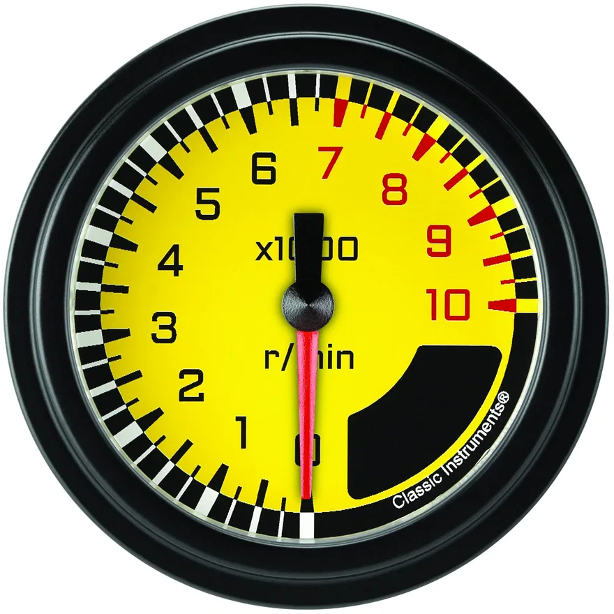 AutoCross Yellow 2-5/8" Tachometer Gauge