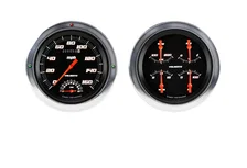 Velocity Black 5" Speedometer/Tachometer/Quad-Ls for 1954-1955 Chevy Truck image 1