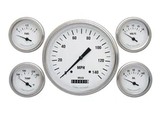 White Hot 5" Speedometer With 2-1/8" Fuel/Oil/Temp/Volt GM image 1