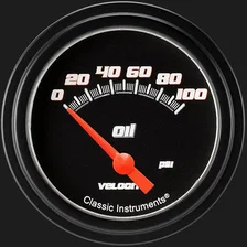 Velocity Black 2-5/8" Oil Pressure Gauge image 1