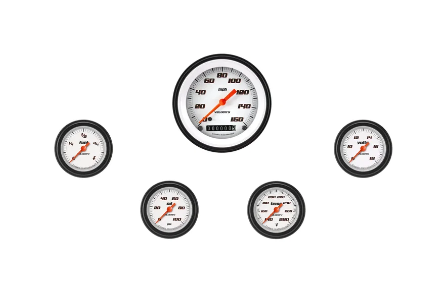Velocity White Five Gauge Set