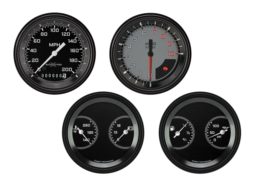 AutoCross Gray Four Gauge Set