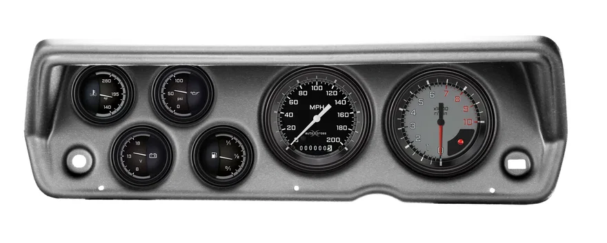 1970-76 Duster AutoCross Gray Six Gauge Set Mopar