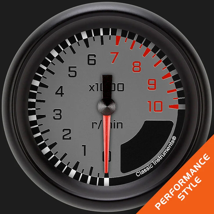 AutoCross Gray 2-5/8" Tachometer Gauge