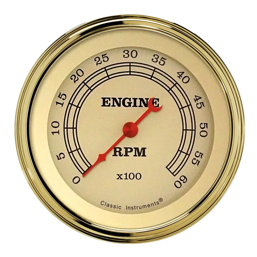 Vintage 3" Tachometer Gauge (6000 RPM)