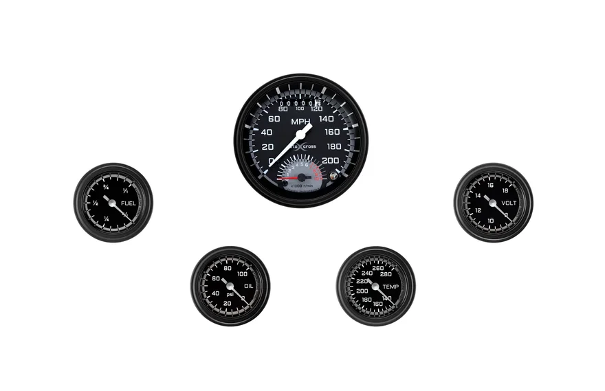 AutoCross Gray Full Sweep Ultimate Gauge Set