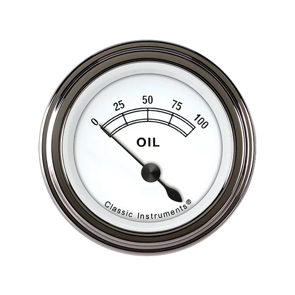 White 2-1/8" Oil Pressure Gauge