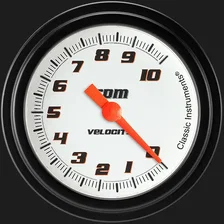 Velocity White 2-5/8" Tachometer Gauge image 1