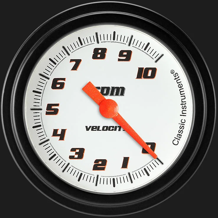 Velocity White 2-5/8" Tachometer Gauge