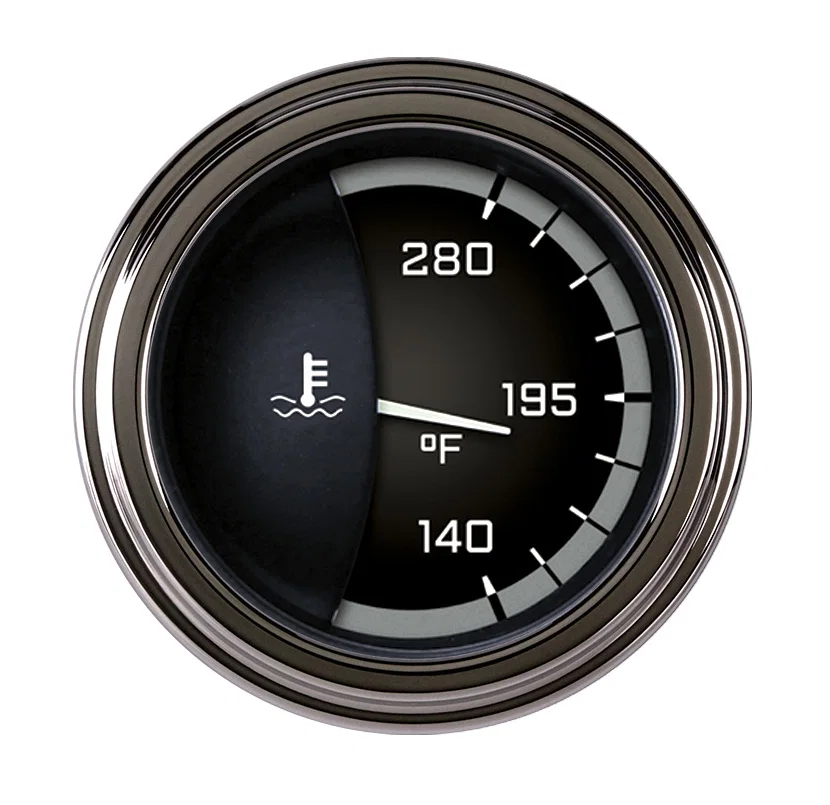 AutoCross Gray 2-1/8" Water Temperature Gauge