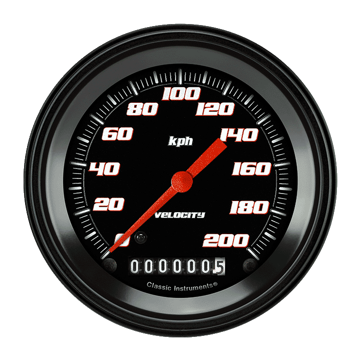 Velocity Black 3-3/8" Speedometer Gauge