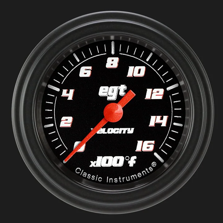 Velocity Black 2-1/8" Exhaust Gas Tempature Gauge