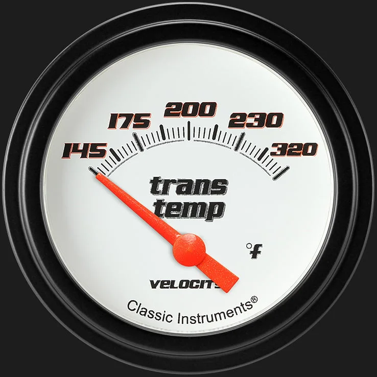 Velocity White 2-5/8" Transmission Temperature Gauge