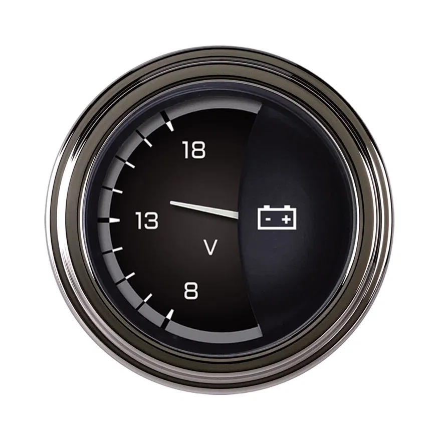 Autocross Gray 2-1/8" Volt Gauge