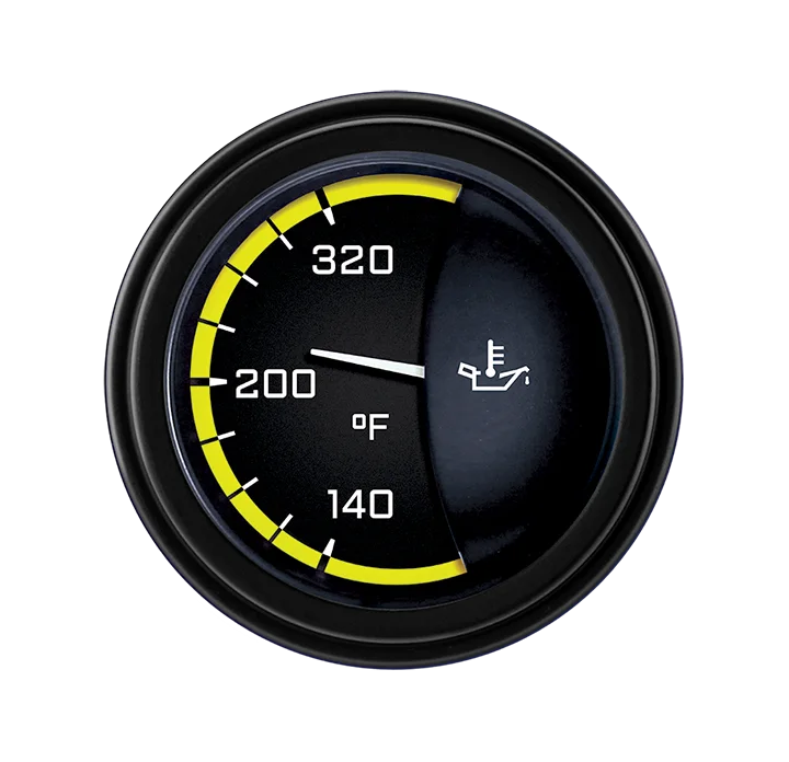 AutoCross Yellow 2-1/8" Oil Temperature Gauge