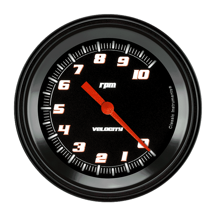 Velocity Black 3-3/8" Tachometer Gauge