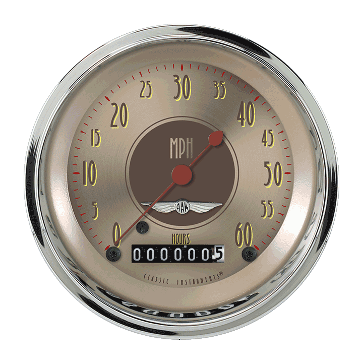 All American Nickel 3-3/8" Low Speed Speedometer Gauge