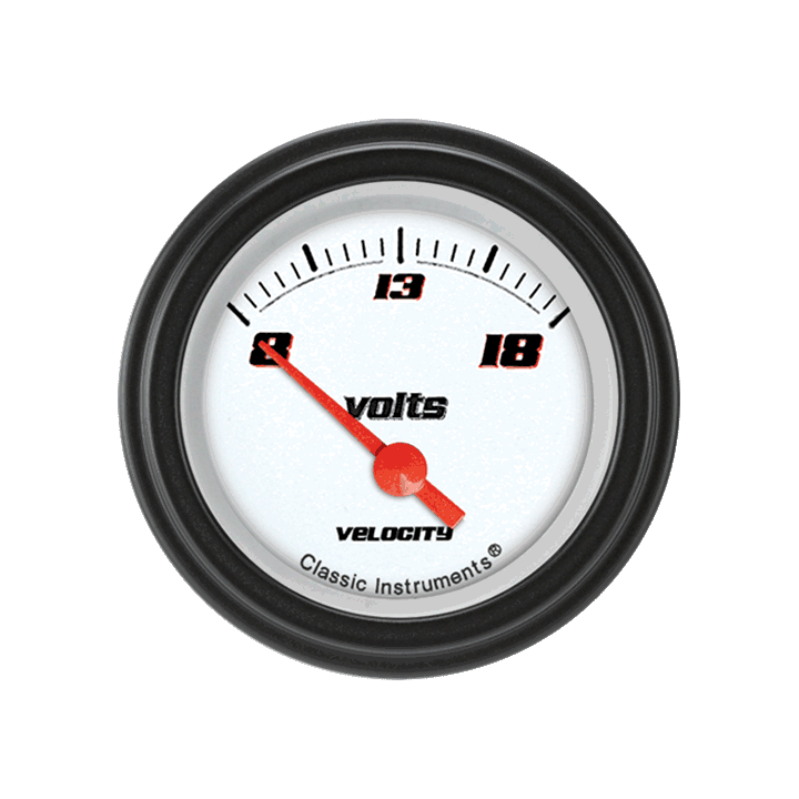 Velocity White 2-1/8" Volt Gauge