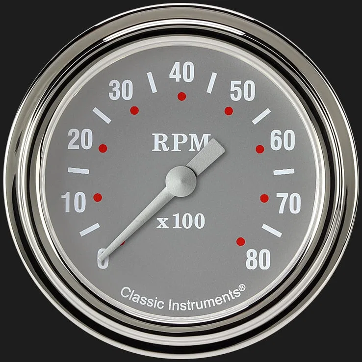 Silver Gray 2-5/8" Tachometer Gauge