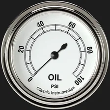 White 2-5/8" Oil Pressure Gauge image 1