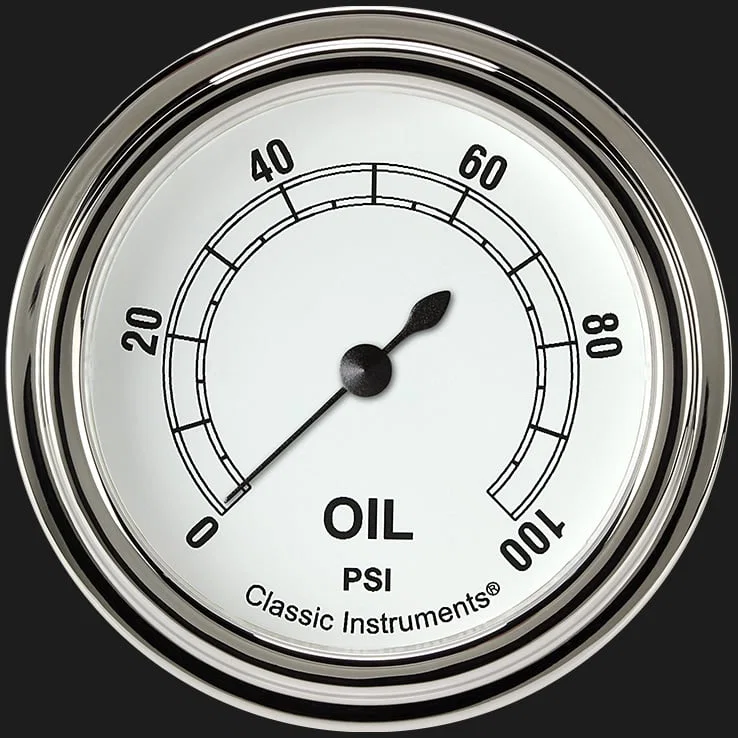 White 2-5/8" Oil Pressure Gauge
