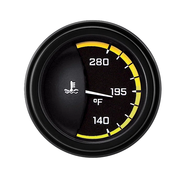 AutoCross Yellow 2-1/8" Water Temperature Gauge