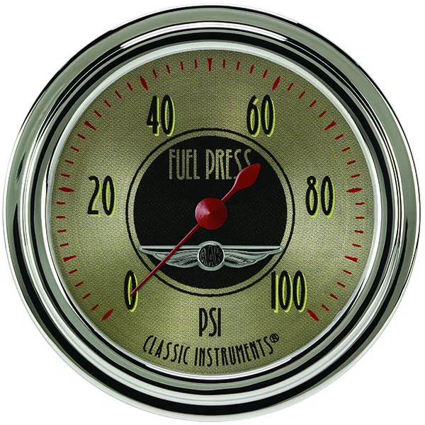 All American Nickel 2-5/8" Fuel Pressure Gauge (100 PSI)