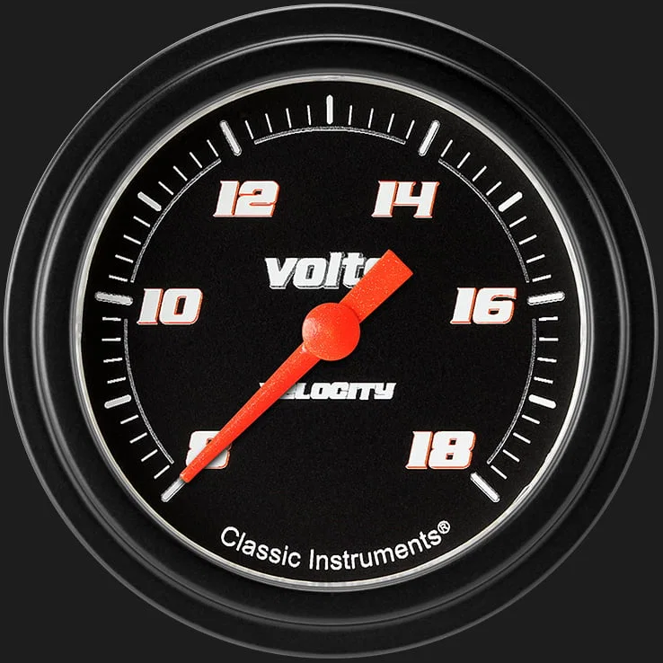 Velocity Black 2-5/8" Volt Gauge